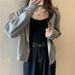 European American Women's Sweatshirt, Spring And Autumn Thin Loose Short Long-sleeve Hooded Cardigan Top,_ecoleips.com
