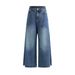 Women's High-Waisted Slimming Wide Leg Jeans Retro Pleated Design Floor-Length Blue Denim Autumn/Winter Fashion_ecoleips.com