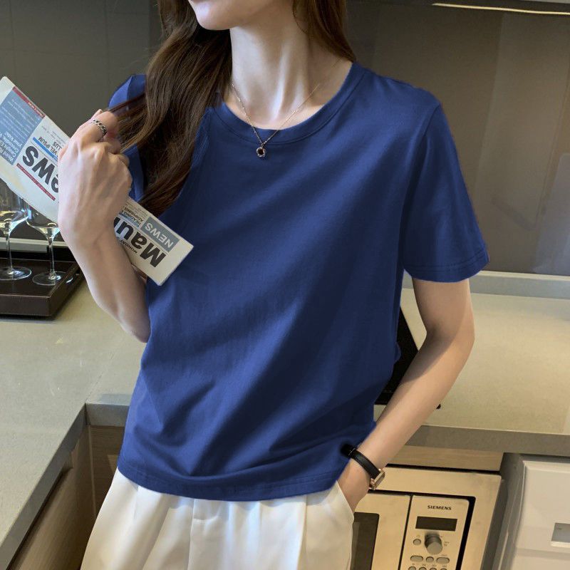 Multicolor Outfit, Loose Crew Neck Short-Sleeve Summer Plus-Size Women's Clothing, Full-Size For Plus-Size Women, Covers_ecoleips.com