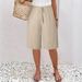 Aria Basics Aria Basics Cross-border European And American Clothing Women's Casual Fashion Solid Color Mid-length Pants_ecoleips.com