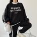 Women's Clothing Slimming sports pants Korean suit women's color spring and autumn splicing casual sports autumn and winter new round neck loose_ecoleips.com