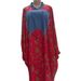 Women's Clothing Plus Size Denim Patchwork Dress With Batwing Sleeves – Elegant Long Robe For Women, Lightweight & Stylish_ecoleips.com
