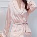Aria Basics Bridal Robe For Women, High-End Bathrobe, European And American Style, Two-Piece Set, Luxurious Sexy Smooth Ice Silk_ecoleips.com