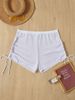 New European And American Sexy Solid Color Swimsuit Women's Four Corner Transparent Mesh Drawstring Beach Swimming Trunks Bikini Shorts_ecoleips.com