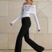 Sweet And Cool off Shoulder White Ribbed Knit Printed Slim Fit Long Sleeve Women's Top for Wholesale New Cross Border Export Product_ecoleips.com