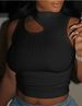 Women's Clothing Off-Shoulder High Elastic Vest Top Women's Slim Fit Round Neck White Sleeveless Breathable Fashion Hot Girl Inner Layer_ecoleips.com