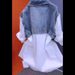 Women's Clothing Retro Denim Layering Shirt Vest – Striped Two-Piece Top With V-Neck (White/Striped, Sizes M-4XL)_ecoleips.com