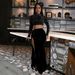 Women's Clothing Fashion Round Neck Sequined Short Long Sleeve Top Sexy High Slit Velvet Half Area Two Piece Suit For Women_ecoleips.com