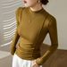 2025 High Elasticity, Skin Friendly Temperament, High-End Design Sense, 2025 Autumn And Winter New Semi High Neck T-Shirt,_ecoleips.com