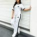 Summer Women's Casual T-Shirt And Wide Leg Pants Set round Neck Loose Versatile Comfortable European American Style Print_ecoleips.com