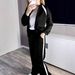 Women's Style Autumn Winter Color Block Fleece Lined Coat High Waist Trousers Two Piece Set Best Selling_ecoleips.com