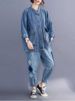 K Large Pocket Artistic Denim Jacket For Women, Loose New Style, Vintage Short Style, Plus Size Denim Jacket_ecoleips.com