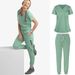Women's Clothin Washing Clothes Split Suit Short Sleeves Hand Washing Clothes Female Pet Beauty Doctor Work Clothes Medical Nursing Clothes_ecoleips.com