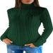 Elegant High Neck Slim Fit Sweater For Women - Soft Acrylic Blend Knitwear, Comfortable & Stylish Pullover Top_ecoleips.com