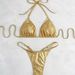 Women's Clothing Sexy Glossy Thong Bikini Swimsuit For Women Style Swimwear Modest Coverage Beach & Pool Ready_ecoleips.com