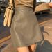 YD350 New Fashionable Sexy PU Leather With Slit, High-Waisted Slim-Fit Short Skirt For Autumn And Winter_ecoleips.com