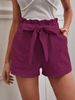 2025s New 2025 Summer Women's Loose Linen Casual Shorts With Pockets Solid Color Plus Size High Waist Wide Leg Pants_ecoleips.com