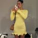 Talenza Knitted Contrast Slim Fit Mini Dress Women's Autumn New Knitted Sweater Dress Fashionable Long Sleeve Knitted Mini Dress_ecoleips.com