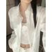 White Lightweight Sun Protection Shirt For Women, Summer 2026 New Style, Elegant Spring-summer Outfit, High-end Top_ecoleips.com