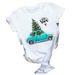 Merry Christmas Tree Santa Claus Base Shirt Plus Size Short Sleeve T-Shirt Women's Clothing_ecoleips.com