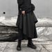 Women's High Waist Wide Leg Palazzo Pants Skirt Design Stretch-Free Polyester Black Gothic Dark Academia Casual Lounge Bottoms_ecoleips.com