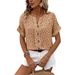 2025 New European And American Cross-Border Spring Summer Autumn Elegant Floral Button Label Short Sleeve_ecoleips.com