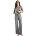 Voya Women's Minimalist And High-end Home Clothing Set Can Be Worn As A Casual Commuting Two-piece Set_ecoleips.com