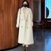 Plus Size Warm Wool Blend Trench Coat With Lining - Oversized Notched Lapel Long Coat For Women (Beige, Black)_ecoleips.com