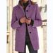 Women's Retro Solid Color Button Stand Collar Woolen Coat Autumn/Winter Style New Arrival_ecoleips.com