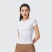 Women's Clothing Women's Quick Drying Short Sleeve T-Shirt Yoga Sports Fitness Slim Fit Comfortable Running Training Top_ecoleips.com
