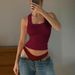 Aria Basics Aria Basics Women's New 2025 Summer Fashion Hot Girl U-Neck Solid Color Slim Fit Crop Tank Top Wholesale_ecoleips.com