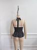 Women's Y2K Polka Dot Backless Sleeveless Tank Top New Spring/Summer Style Retro Polka Dot Backless Cropped Top With Ruffles_ecoleips.com