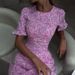 European And American Women's Clothing 2026 Summer Age-reducing Floral Short-sleeve Round-neck Sexy Backless Slimming_ecoleips.com