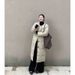 girl 2024 New Korean Style Round Neck Over-the-Knee Mid-Length Jacket For Women Winter Minimalist Loose Warm Coat Cotton_ecoleips.com
