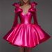 Petite Women's Solid Color Halter Evening Dress With Bow Design Short Dress For Birthday Parties And Prom_ecoleips.com