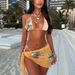 High Waist 3 Piece Bikini Set Sexy Floral Print Swimwear Adjustable Straps Removable Padding Women's Beach Swimsuit_ecoleips.com