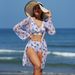 Women's Clothing Color Printed Women's Swimsuit Bikini Bikini Three Piece Women's Swimsuit_ecoleips.com