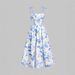 Elegant Floral Print Slimming Waist Slip Dress For Women American Style Retro French Design_ecoleips.com