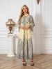Muslim Women's Robe Embroidered Cloth Printing Hot Diamond Long Skirt Dress Abayas_ecoleips.com