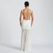 Sexy Solid Color Sleeveless Backless Slit Pleated High Waist Long Dress Women Summer Casual Evening Party Maxi Dress_ecoleips.com