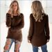 Women's Long Sleeve Cotton Sweater - Slim Fit Basic Knit Top For Fall & Winter - Solid Color Casual Pullover_ecoleips.com