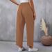 Summer High-Waisted Women's Casual Pants Button Detail Elastic Waist Loose Fit American Style_ecoleips.com