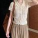 Hollow-out Crochet Doll Collar Knitted Cardigan For Women, Summer Wear, Korean-style Gentle Short-sleeve T-shirt With A_ecoleips.com