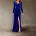 Women’s V-Neck Bodycon Dress – Elegant Slit, Stretchy Knit Fabric (S-5XL, Polyester-Spandex Blend, Work-to-Party Versatility)_ecoleips.com