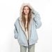 Winter Suede Fur Collar Hooded Jacket Women's Thickened Cat Ears Mountain Carving Cotton Jacket_ecoleips.com
