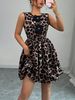 Women's Clothing New Women's Leopard Print Three Dimensional Flower Decoration Dress Summer Women_ecoleips.com