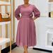 Women's Clothing Fashion Temperament Elegant Solid Color A Line Skirt Large Size Dress_ecoleips.com