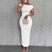 Cute Stylish Water Ripple Off Shoulder Dress For Women_ecoleips.com