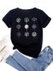 European And American Cross-border Foreign Trade Women's Clothing Dandelion Butterfly Print Round Neck Short-sleeve_ecoleips.com