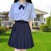 Basic JK Uniform Solid Color Shirt Japanese School Black Pleated Women Summer Academy Style Short Skirt Full Set_ecoleips.com